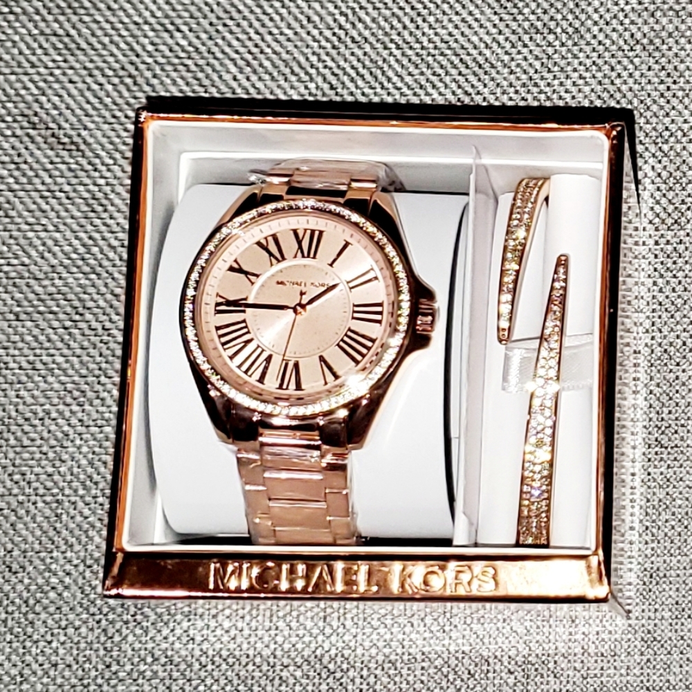 Rose Gold NEW Michael Kohrs watch and bracelet set